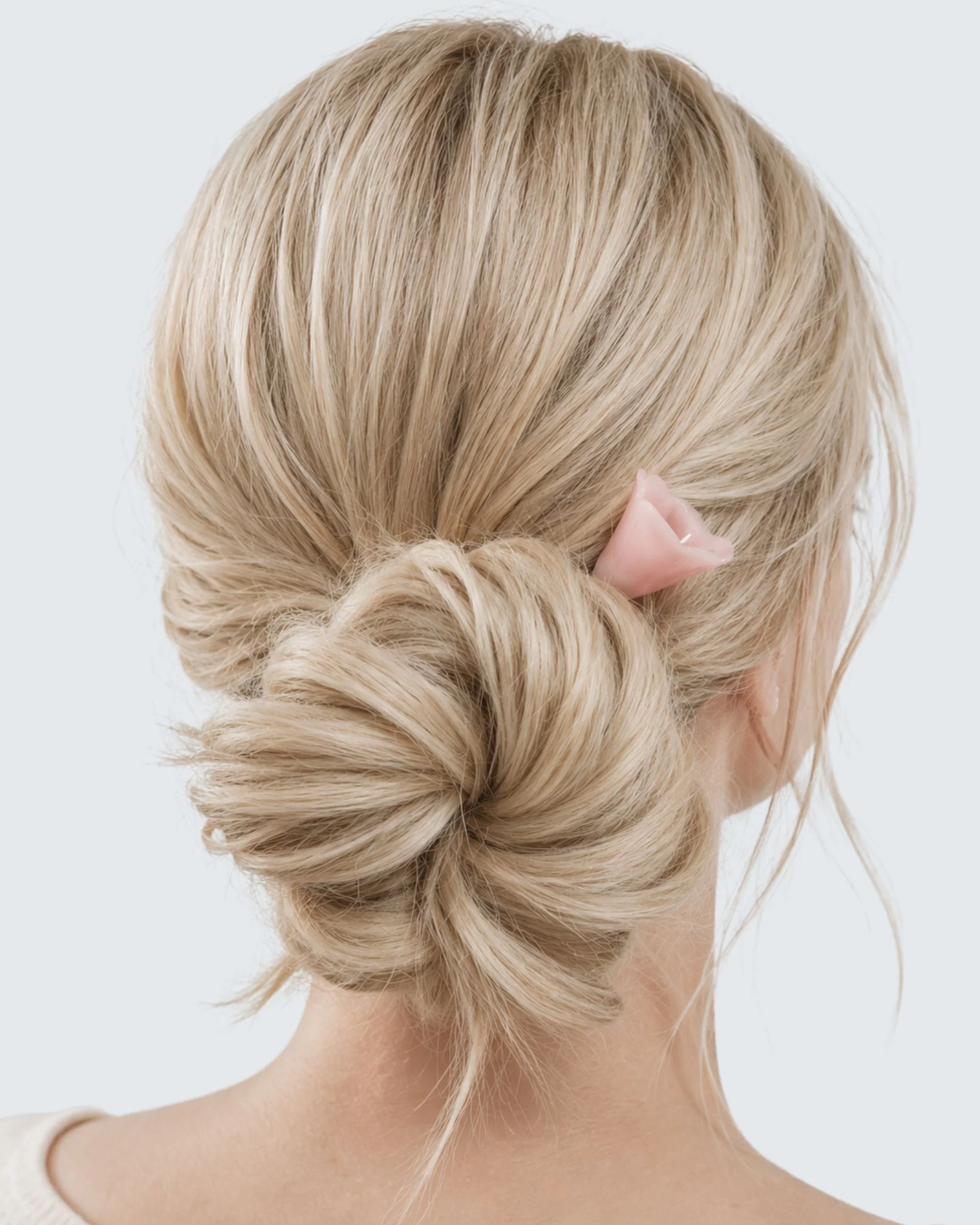 Flower Chopstick Hair Pin, Baby Pink - Image 4