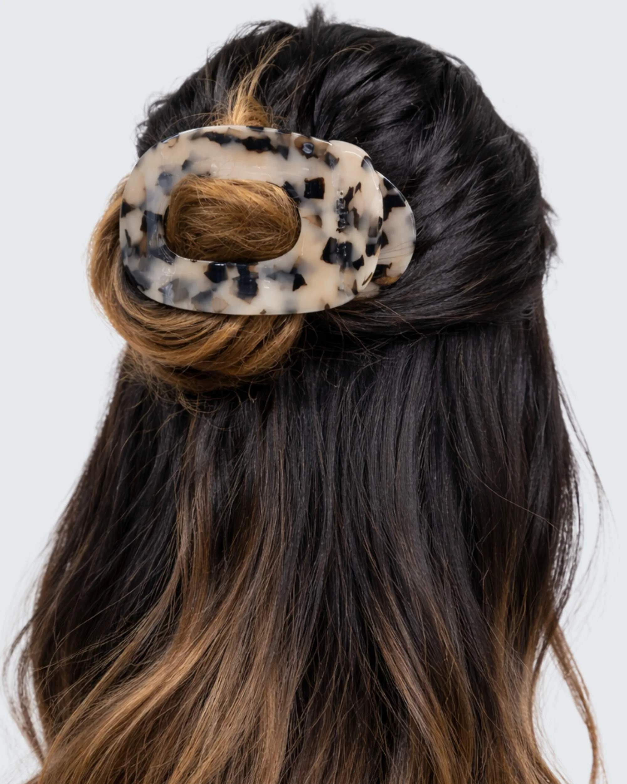 Large Flat Claw Hair Clip, Tortoise Shell - Image 2