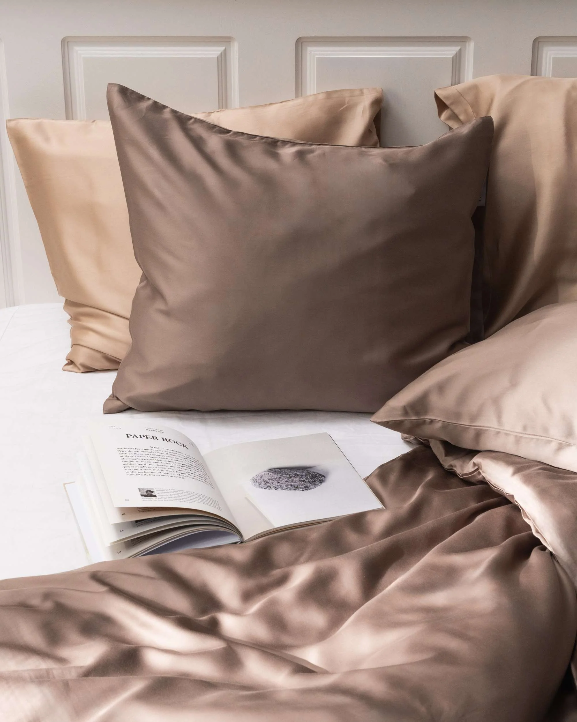 Silky Bamboo Duvet Cover, Mocha - Image 3