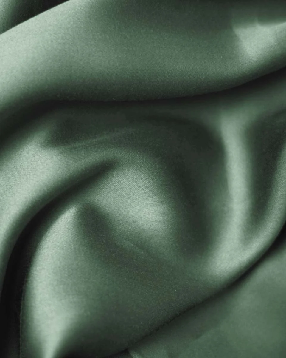 Silky Bamboo Duvet Cover, Olive Green - Image 3