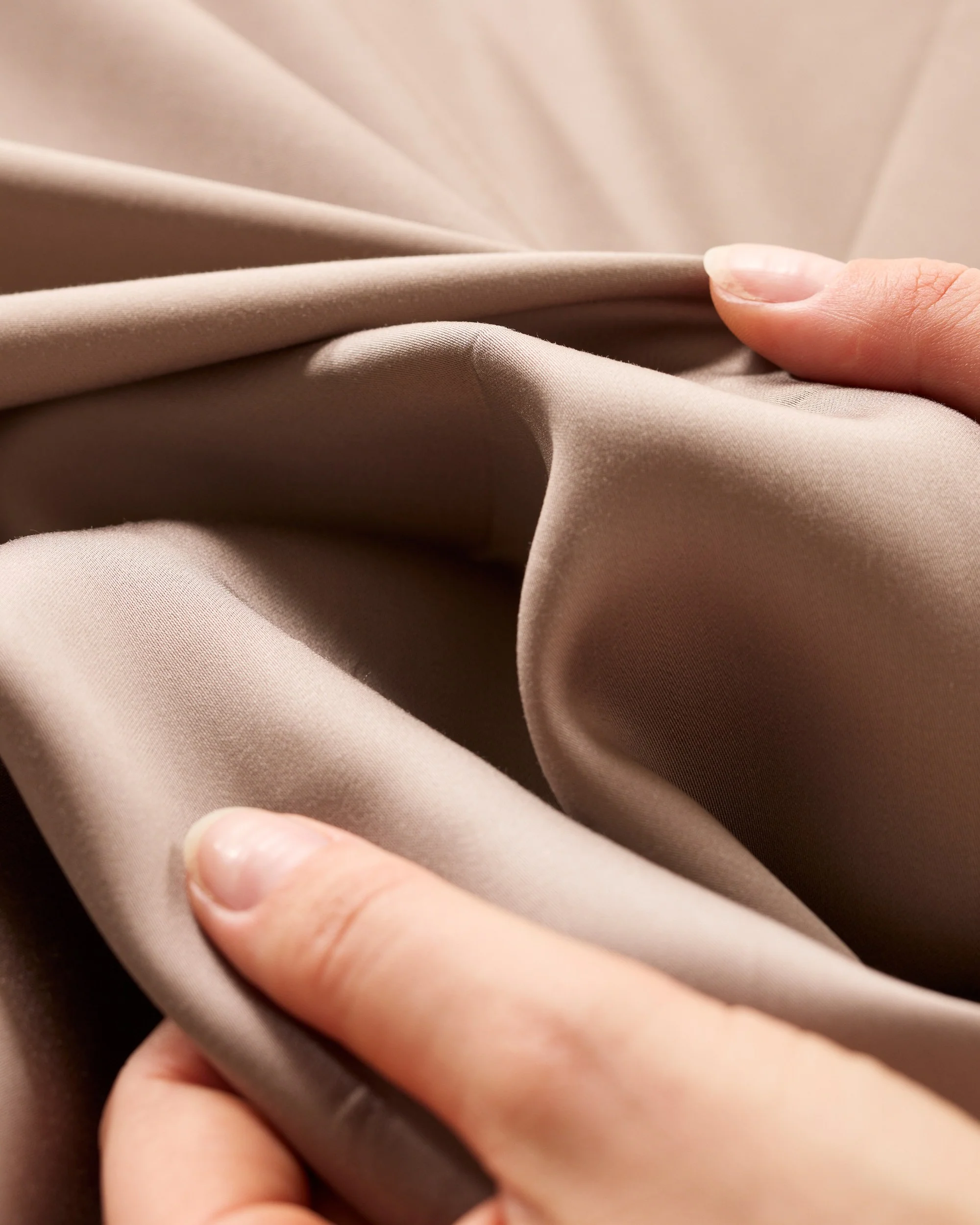 Silky Bamboo Duvet Cover, Taupe - Image 2