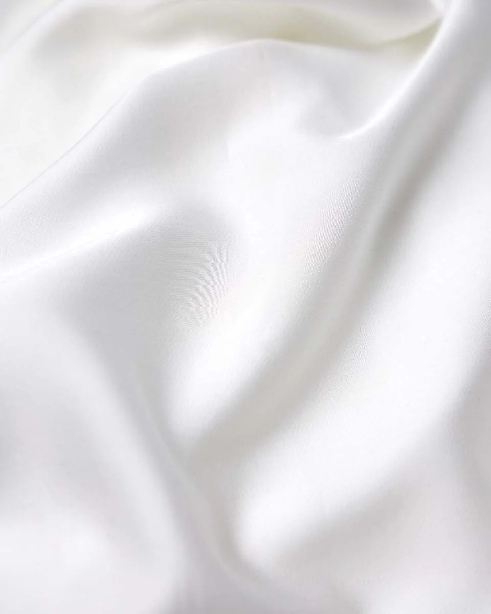 Silky Bamboo Pillowcase, Pearl White - Image 5